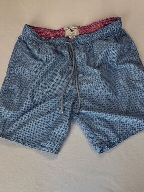 Ted Baker London The Worlds Your Lobster Swim Trunks Blue White Size 5 Large